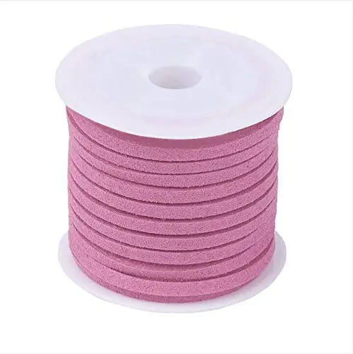 PaleVioletRed 5 м/рулон 3x1,5 мм плоский шнурок из искусственной замши, ожерелье, веревочка, рукоделие, бархатное кружево, сделай сам, нить, цепочка, ожерелье, ювелирное изделие, F55 - Цвет: PaleVioletRed
