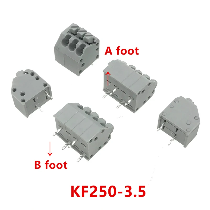 

KF250 3.5mm spacing PCB connection terminal Blocks DG250 2P-12P Screwless pressing spring terminal can be spliced 250A/250B