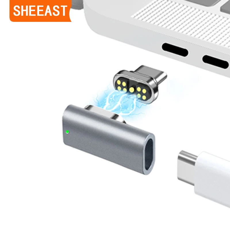 Магнитный адаптер USB C 9-контактный разъем Type PD 100 Вт конвертер для быстрой зарядки