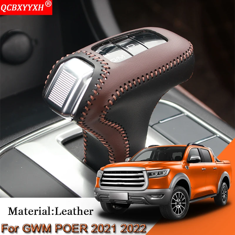 

Car Styling DIY Car Automatic Transmission Shift Leather Case Cover Car Protection Accessories For Great Wall GWM POER 2021 2022