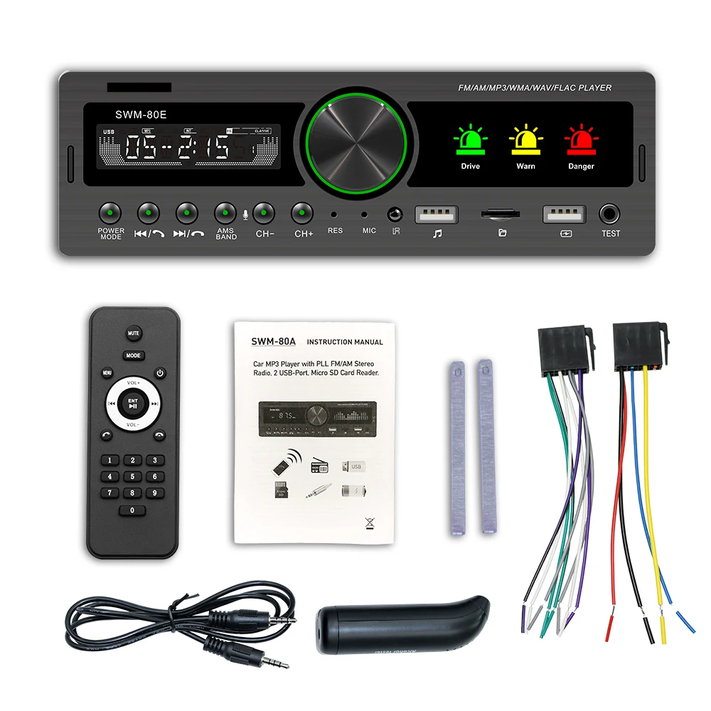 SWM 80E автомобиля bluetooth mp3 плеер U диска карты FM радио с теста на алкоголь функция 1 DIN