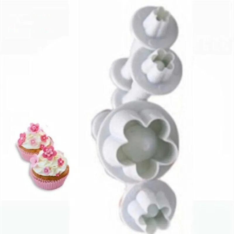 4 шт. весенний сахарный Плунжер сливы силиконовая форма для помады формочки