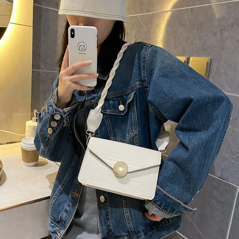 

Новинка 2020, модная простая вязаная сумка-ремень, квадратная сумка-слинг, сетчатая красная Наплечная Сумка