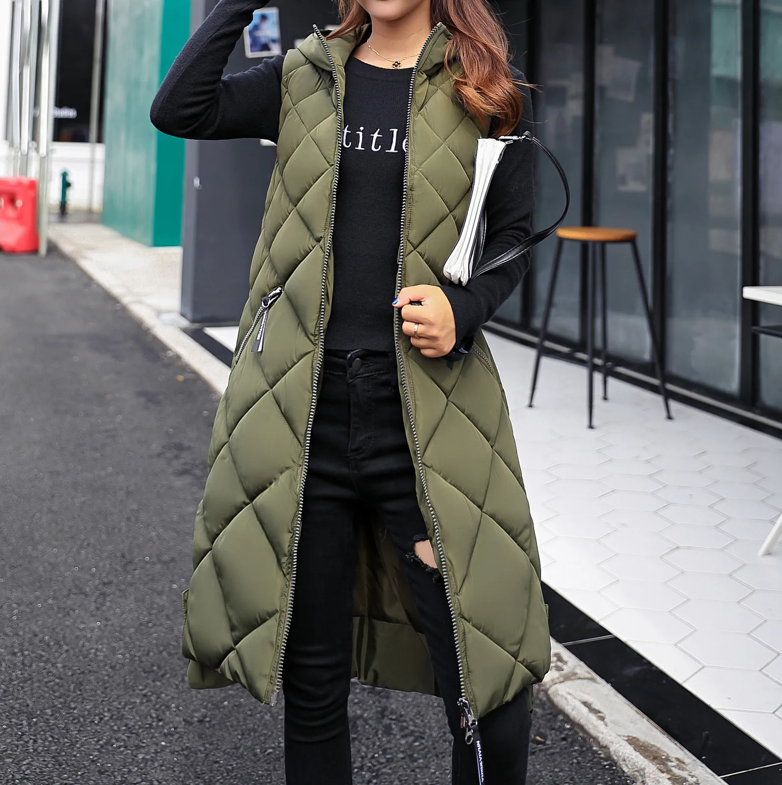 Cheap Wholesale 2021 Fashion New Autumn Winter Vest Women Long Down Jacket Korea Casual Loose Warm Jacket Female Bisic Waistcoat