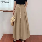 Брюки ZANZEA женские на шнуровке, стильные широкие повседневные длинные штаны с завязками, однотонные Панталоны с репками, 7, 2021