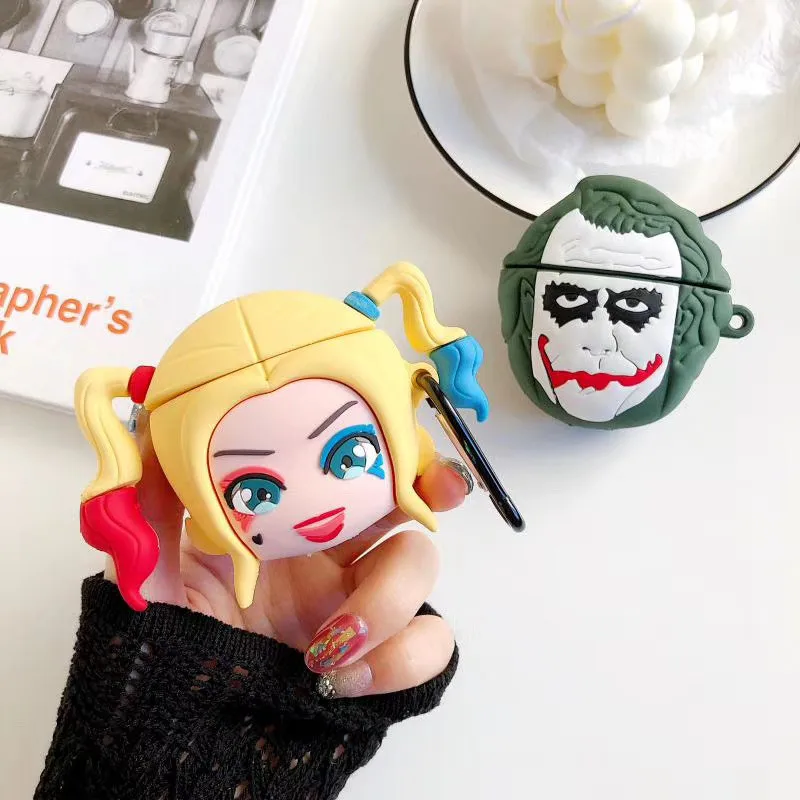

3D Cute Cartoon Bluetooth Headset soft silicone case For Airpods 2 1 case wireless charging cover