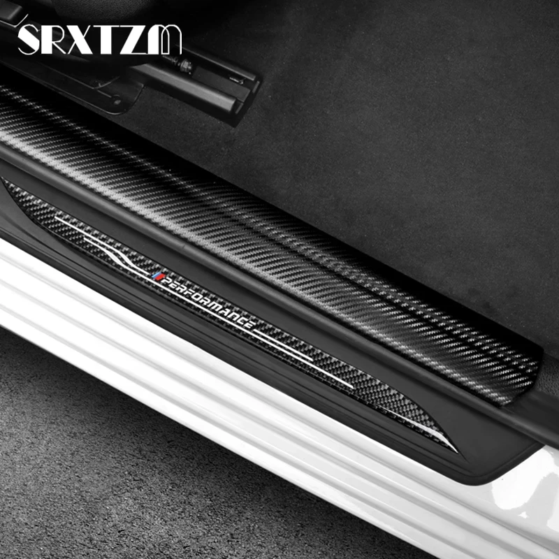 Наклейки для интерьера из углеродного волокна кожаные накладки на порог двери