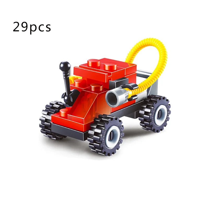 Строительный блок полицейская пожарная Серия автомобиль вертолет модель