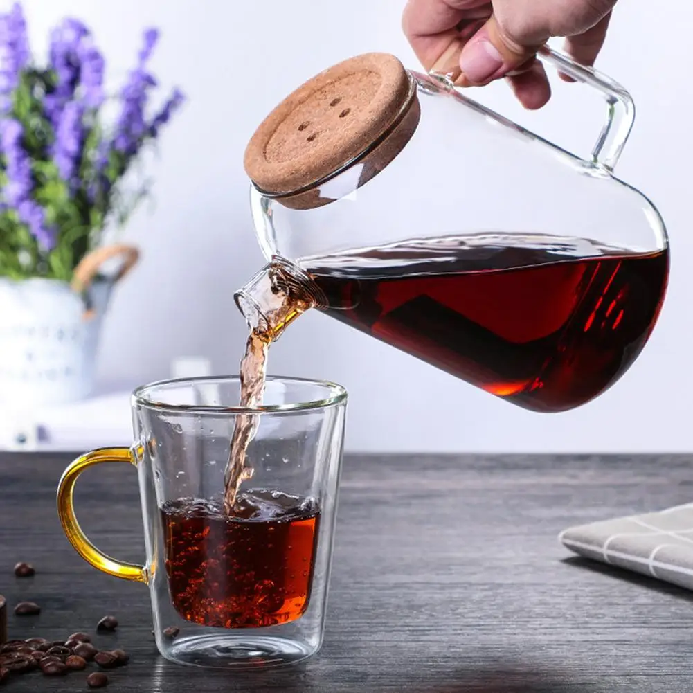 Прозрачный стеклянный чайник термостойкий большой стеклянная Кофеварка чайный