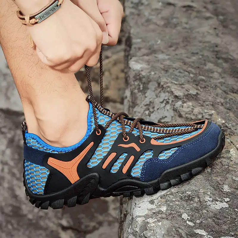 2021 New Summer Men's Trekking Shoes Breathable Mesh Climbing Shoes Men Light Outdoor Hiking Shoe Man chaussure homme randonnee