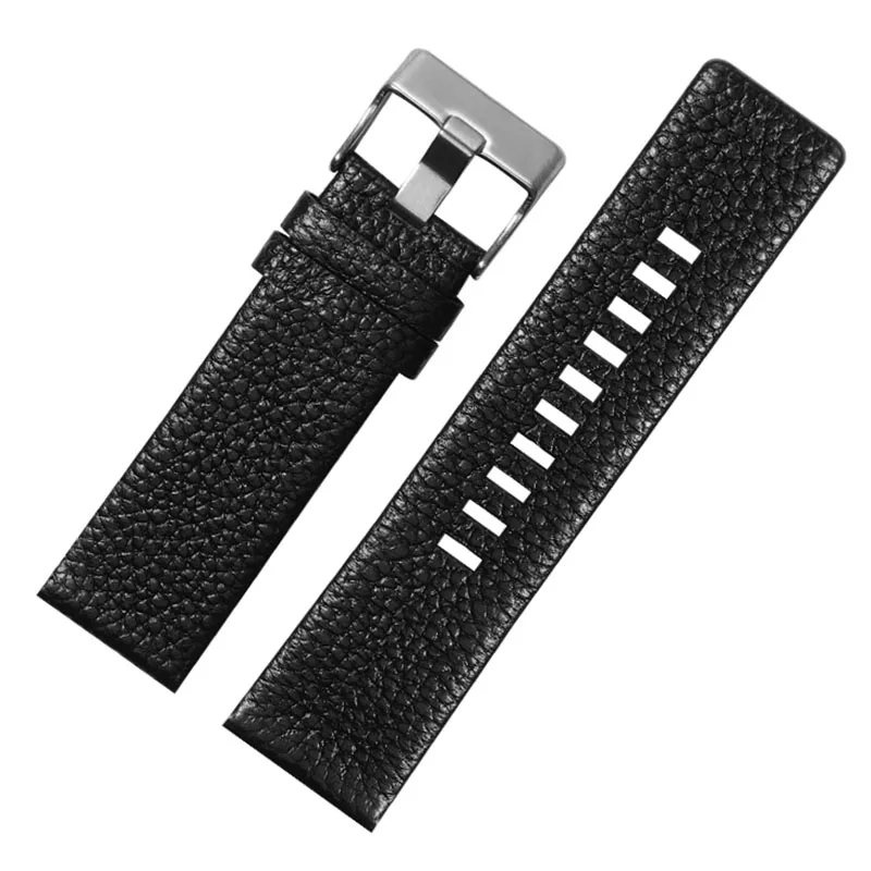 Genuine Leather watchband For Diesel DZ7256 DZ4344 DZ1657 DZ12 Watch band Litchi grain 22 24 26 27 28 30 32 34mm strap bracelet