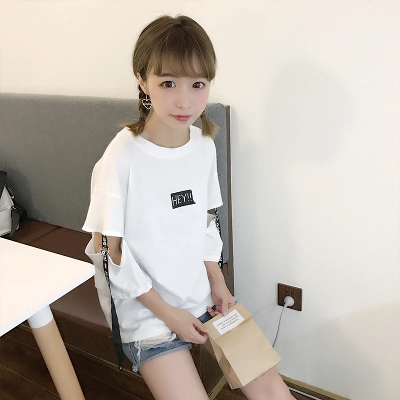 Женская летняя футболка с круглым вырезом Повседневная Свободная в стиле