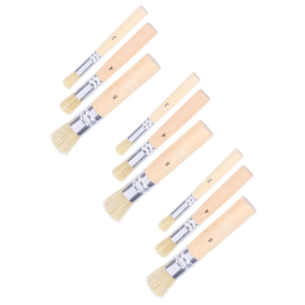 

3 set/9pcs Natural Stencil Brush Paint Brushes for Crafts Project DIY