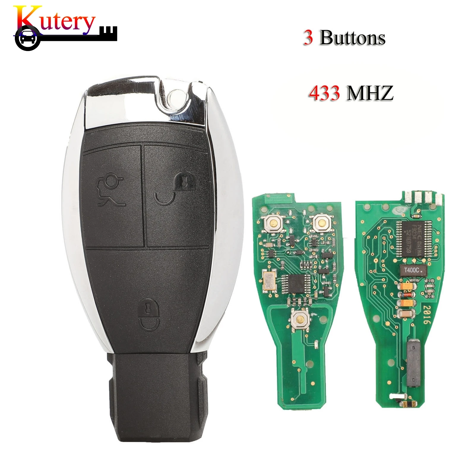 

Kutery 5 шт./лот дистанционный Автомобильный ключ для Mercedes Benz 1998-2012 A B C E G R S Class CL CLK NEC 433 МГц 3 кнопки с печатной платой
