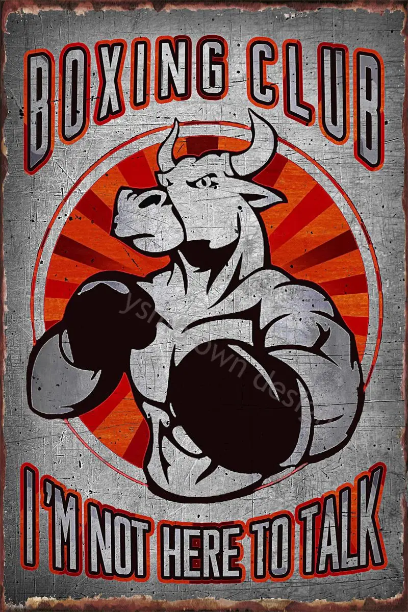 

Боксерский клуб, декор стен, декор комнаты, Ретро винтажный металлический знак, Жестяная Табличка для творчества, кафе, паба, дома, клуба, муж...