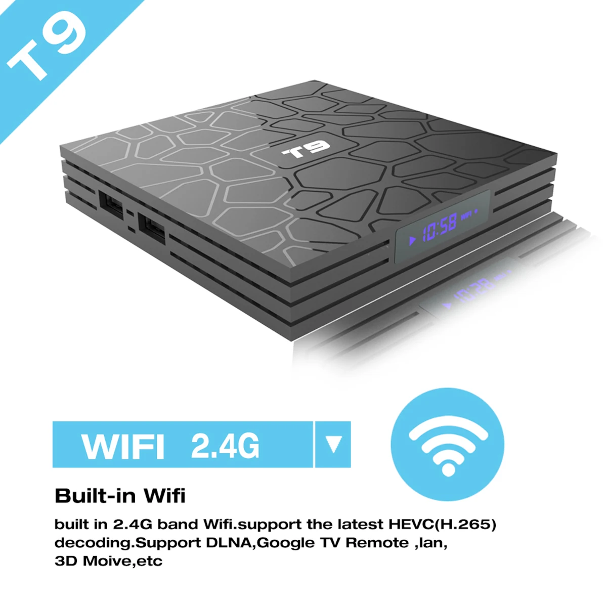 T9 ТВ бокс новейший 4K Android 8 1 RK3328 Четырехъядерный 4 ГБ ОЗУ 32 Гб ПЗУ Smart tv Box Netflix
