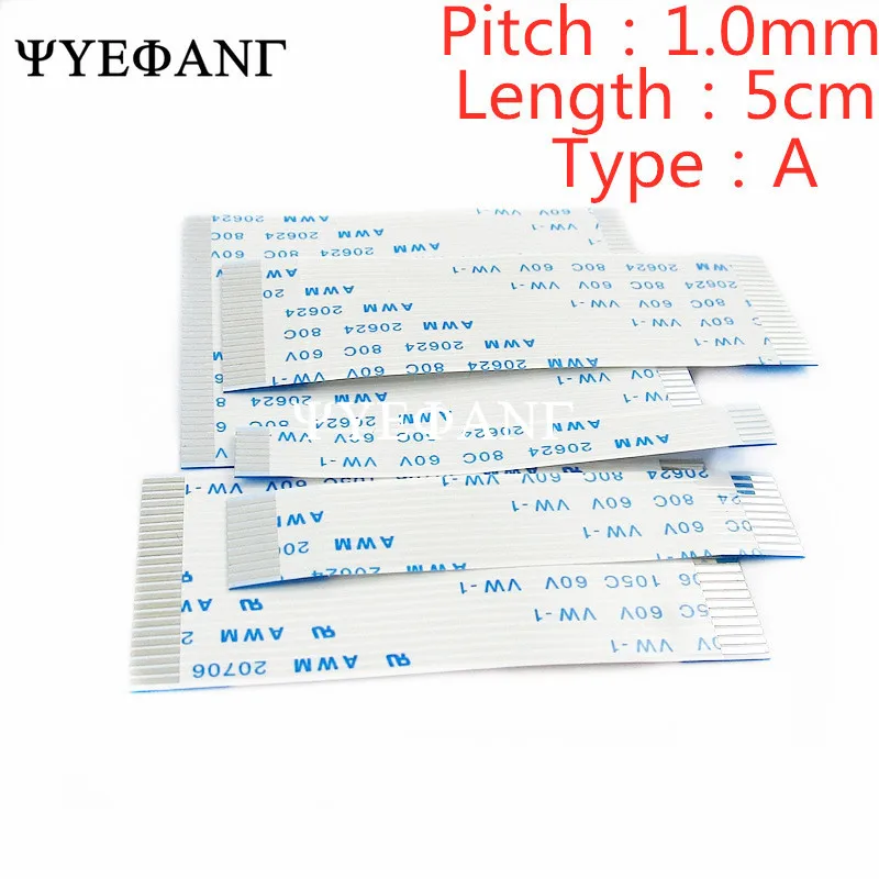 

5 шт. FFC/FPC плоский гибкий кабель 5 см/50 мм 4/6/8/10/12/14/16/18/20/22/24/26/30Pin Тип A 1,0 мм Шаг AWM VW-1 20624 80C 60V