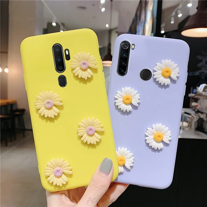 

3d flower silicone case for oppo a5 a9 2020 realme 6 6i 5i c3 c11 c12 c15 xt x50 find x2 3 5 pro reno ace 2f 2 z soft back cover