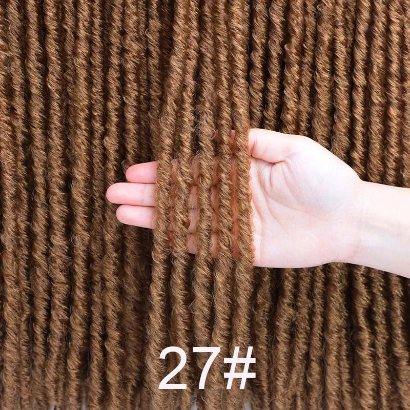 #27 20 дюймов мягкие крючком косички Jumbo Dread прическа Омбре цвет синтетический искусственный Locs плетение волос наращивания - Цвет: #27
