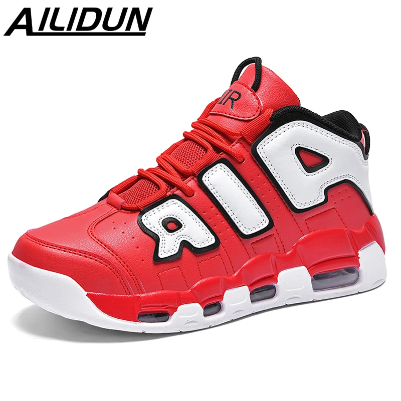 Man High-top Basketball Shoes Men's Air Cushion Light Basketball Sneakers Anti-skid Breathable Outdoor Sports Basketball Shoes