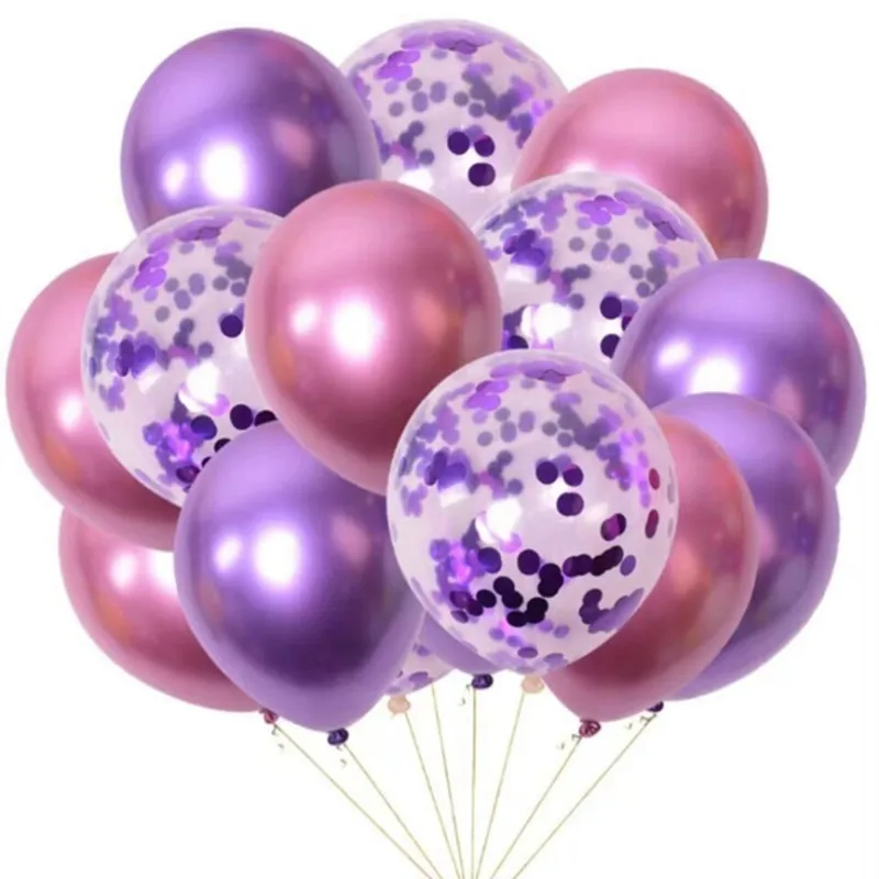 Золотистые синие металлические латексные воздушные шары 15 шт. украшения для дня