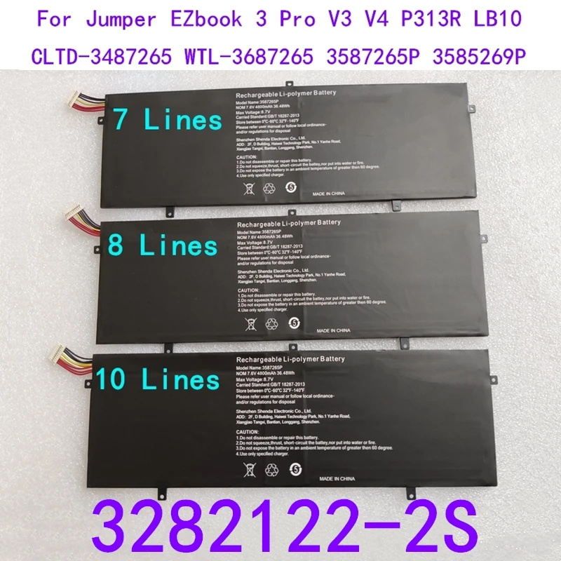 3282122-2s para Jumper Ezbook v3 v4 Genuíno Portátil Bateria Cltd-3487265 3687265 3587265p Trekstor Surfbook A13b P313r 3 Pro 13.3
