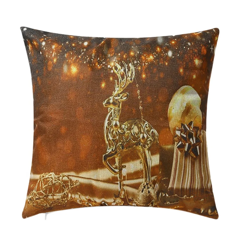 

Рождественская наволочка, квадратная домашняя декоративная льняная наволочка с Санта-Клаусом, наволочки для дивана, сиденья, автомобильны...