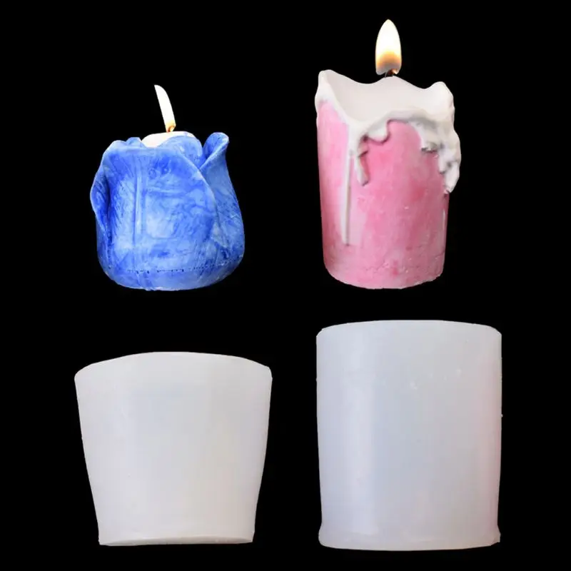 

2Pcs 3D Candle Mold Silicone Mold Plaster Wax Aromatherapy Candle Mould