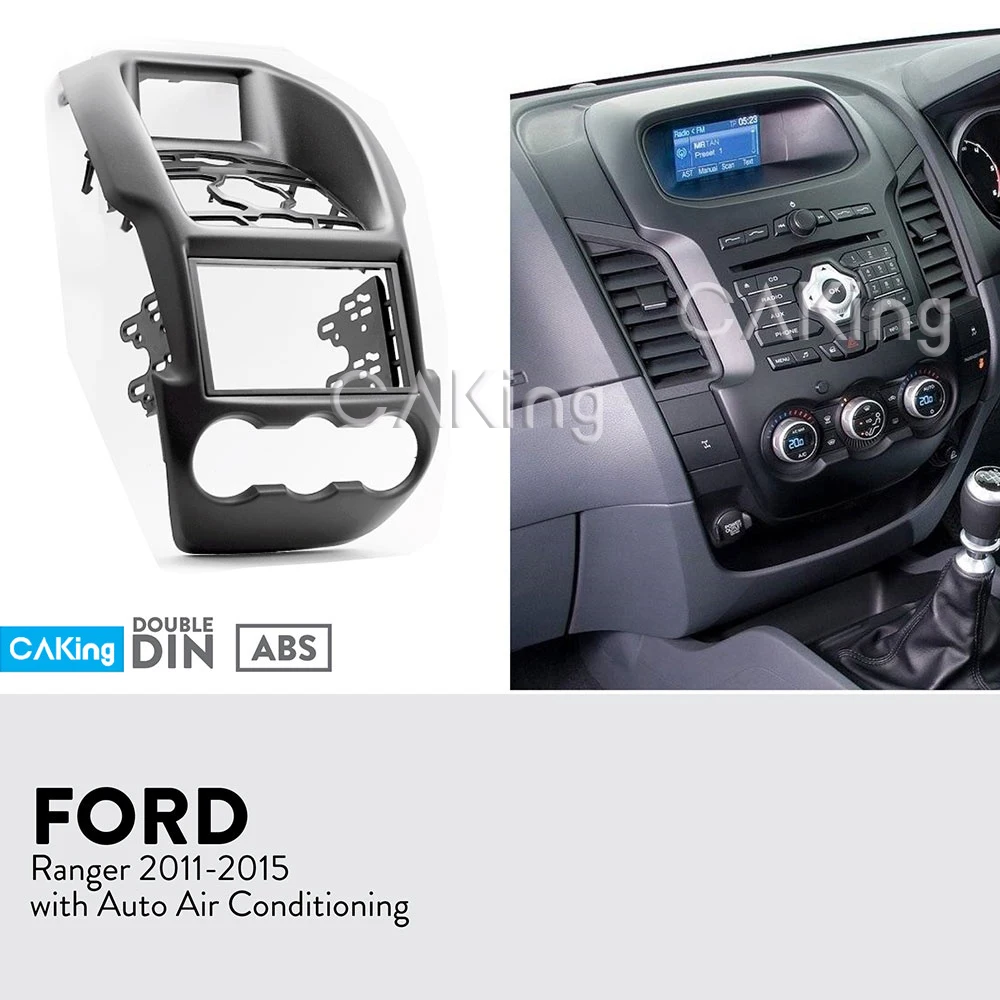 Double Din Car Fascia Radio Panel for FORD Ranger 2011-2015 Audio Frame Dash Fitting Kit Install Facia Face Plate Bezel Console |