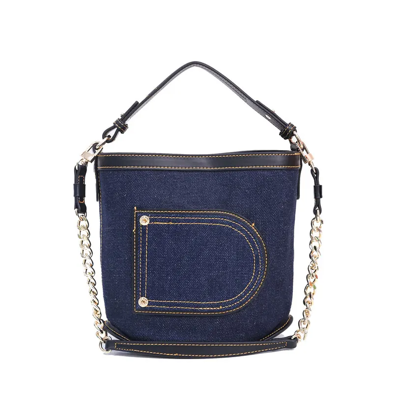 

2021 женская сумка через плечо из джинсовой кожи с цепочкой в стиле ретро