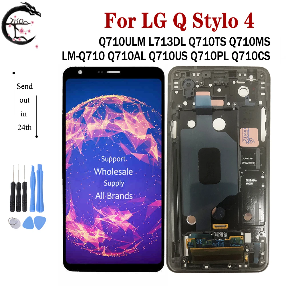 ЖК-дисплей с рамкой для LG Q Stylo 4 экран мобильного телефона Q710 Q710MS Q710CS Q710ULM дисплей с сенсорным дигитайзером полная сборка Q710TS Q710AL Q710PL LCD Запасные части для обслуживания