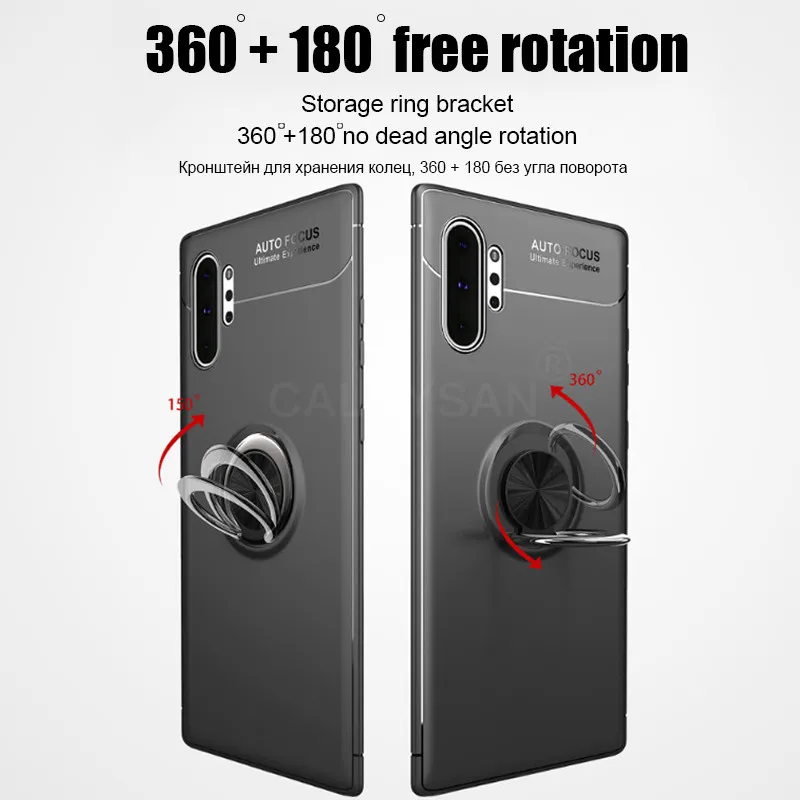 Роскошный противоударный чехол с кольцом для Samsung Galaxy S8 S9 S10 Plus S10e Note 8 9 10 Pro A50 A10 A20