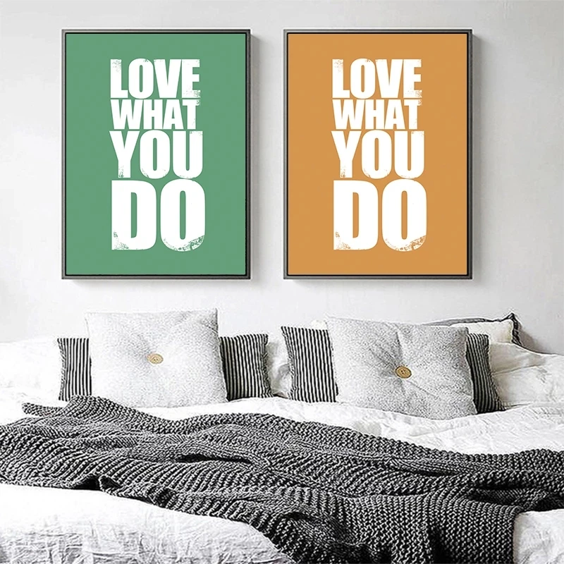 Постеры и принты на стену Love What You Do вдохновляющая офисная Картина холсте