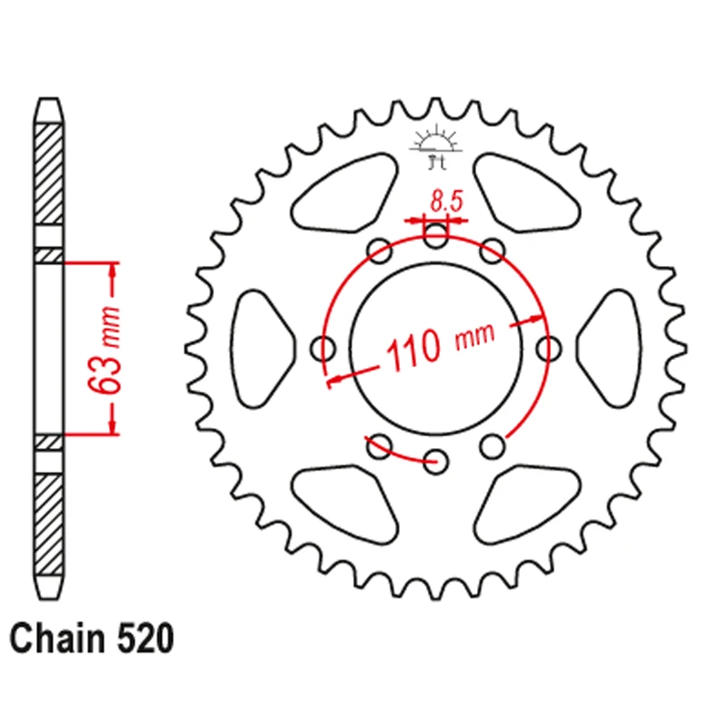 Задняя звездочка для мотоцикла 48T-520 KTM 125 Duke 14-18 200 2015-2018 390 2013-2018 RC 2014-2018 | Автомобили