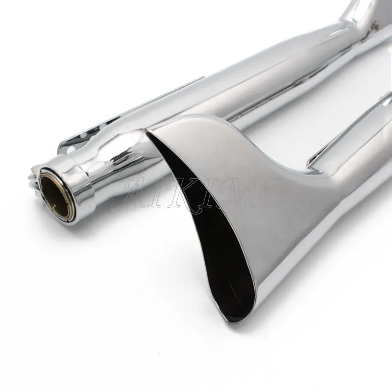 Хромированная выхлопная труба для мотоцикла с рыбьим хвостом универсальная Harley
