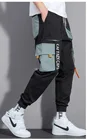 Брюки-карго мужские, джоггеры, Повседневная Уличная одежда в стиле хип-хоп, с карманами и лентой, хлопковые тренировочные штаны, функциональные мужские брюки в стиле Харадзюку