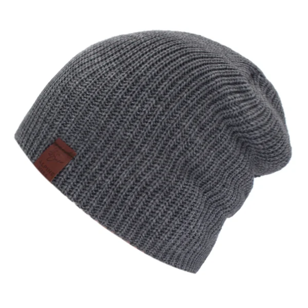 gray Бренд Skullies Beanies, мужские зимние шапки для мужчин, вязаная шапка, женская шапка Gorro, одноцветная, Beany, Теплая мужская зимняя шапка, Мужская Шапка-бини - Цвет: gray