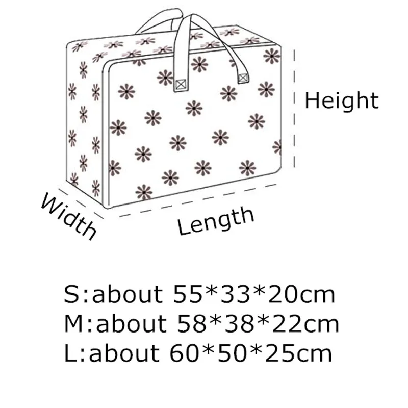 

Colorful Heart Print Oxford Storage Bag 3pcs Waterproof Closet Organizer For Travel Home Wardrobe Organizer For Quilt Clothing