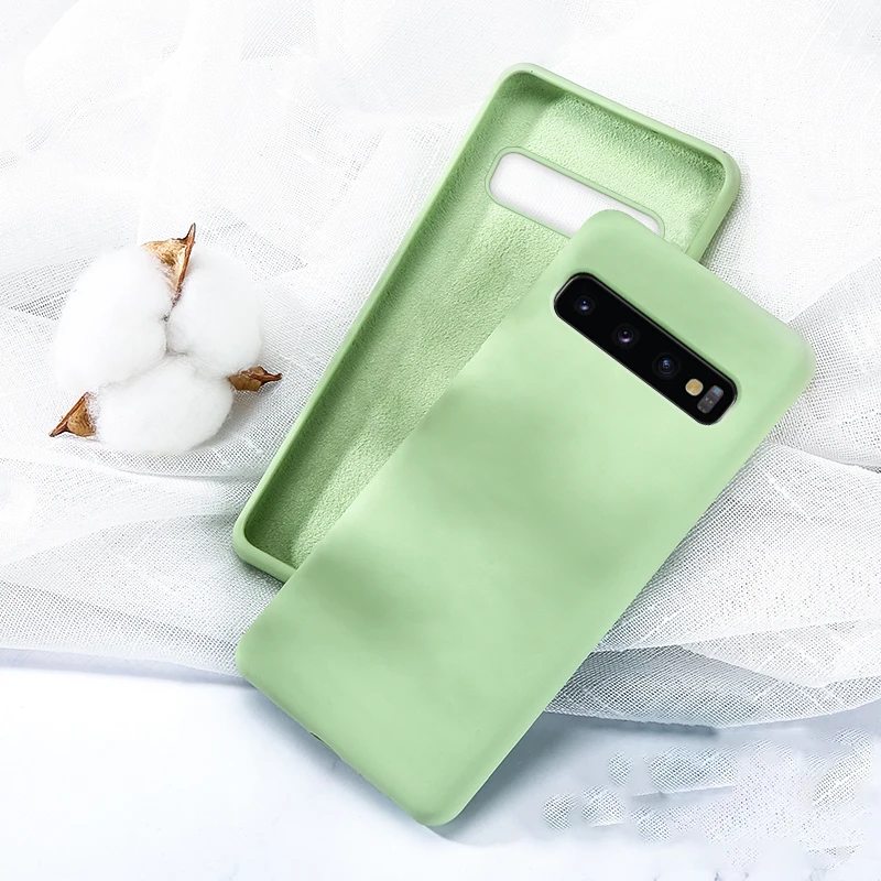 Силиконовый однотонный чехол для samsung Galaxy A10 A20E A20 A30 A40 A50 A70 M20 S8 S9 S10 Примечание 10 плюс S10e жидкости Чехлы мягкие из кожи TPU чехол