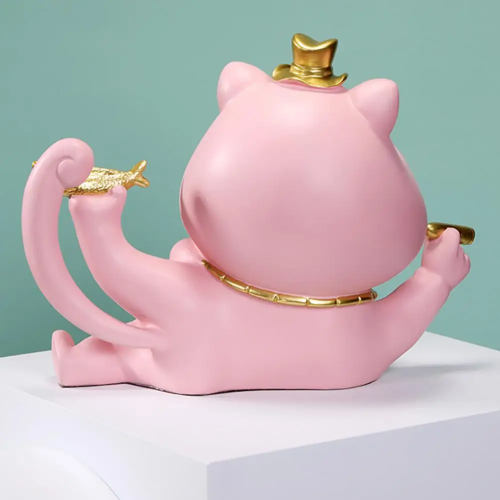 

Creative Craft Resin Lucky Cat Ornament Storage Box for Desktop Decoration