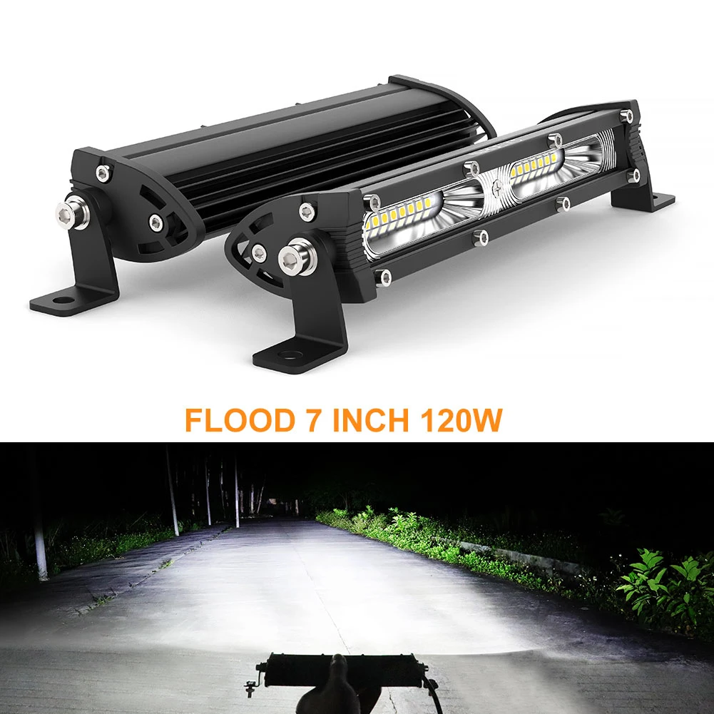 

4x4 внедорожная светодиодная световая панель Супер тонкая 120 Вт 12 В 24 в 7 12 дюймов светодиодная противотуманная Рабочая фара для авто ATV SUV Трак...