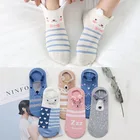Носки женские трехмерные хлопковые, Мультяшные невидимые носки с мелким ртом в японском стиле, милые носки с животными, 5 пар, весна-лето
