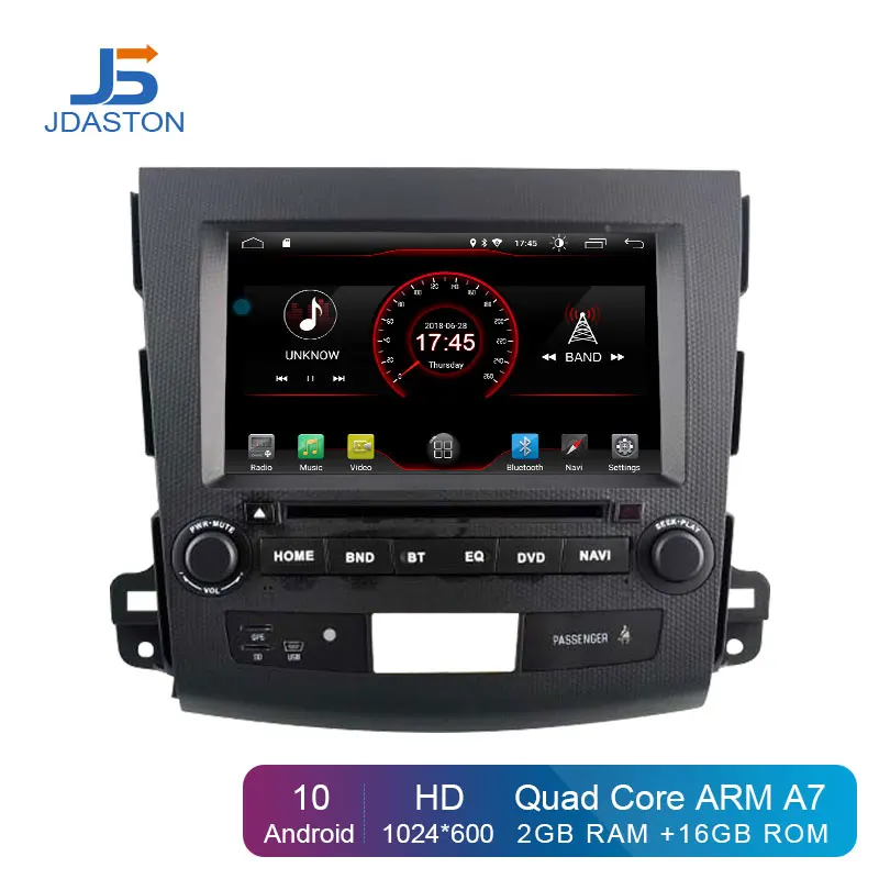 Автомобильный DVD плеер JDASTON Android 10 для Mitsubishi Outlander 2008 2014 Peugeot 4007 Citroen мультимедиа GPS 2