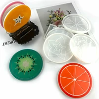 5pcsset fruit pattern coaster silicone molds diy heat insulation pad cup holder mat resin mould home desk decor casting tool