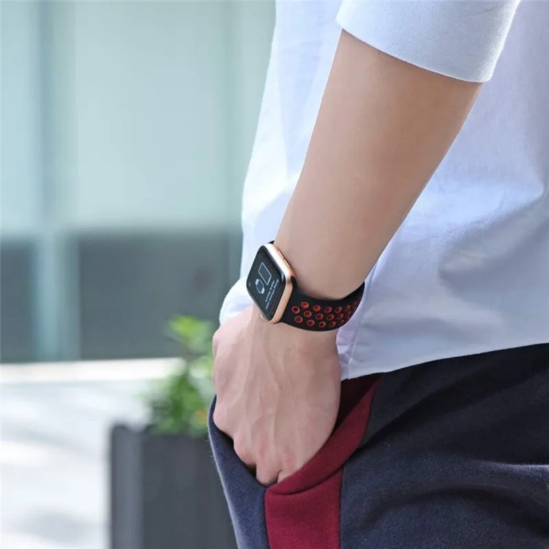 Силиконовый ремешок для apple watch ремень 44 мм 42 мм apple watch, ремешок 38 мм, версия 40 мм адаптер наручных часов iwatch, 4/3/2/1 серии спортивный браслет