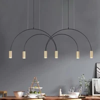 geometric lines arched shape pendant light nordic black gold pendant lighting led hanging lamp for dining room cloth store lamp