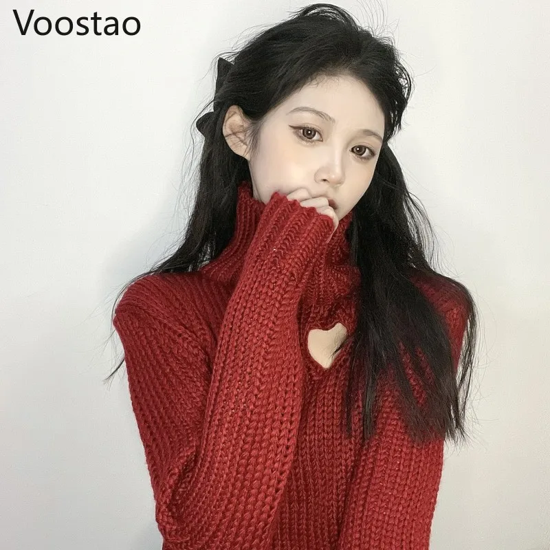 Свитер женский трикотажный с высоким воротом длинным рукавом | Женская одежда