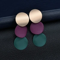 korean fashion hot selling geometric bump color spray paint small round earrings female earrings wild round earrings wholesale