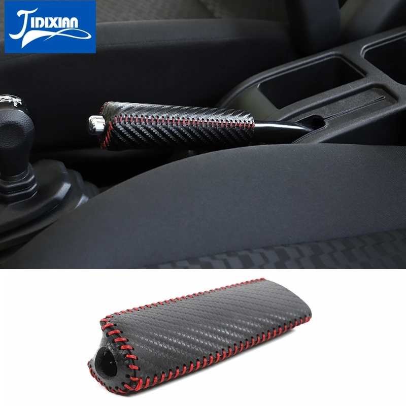 

JIDIXIAN Handbrake Grips for Suzuki Jimny JB74 Leather Car Hand Brake Protect Cover for Suzuki Jimny 2019 2020 2021 Accessories