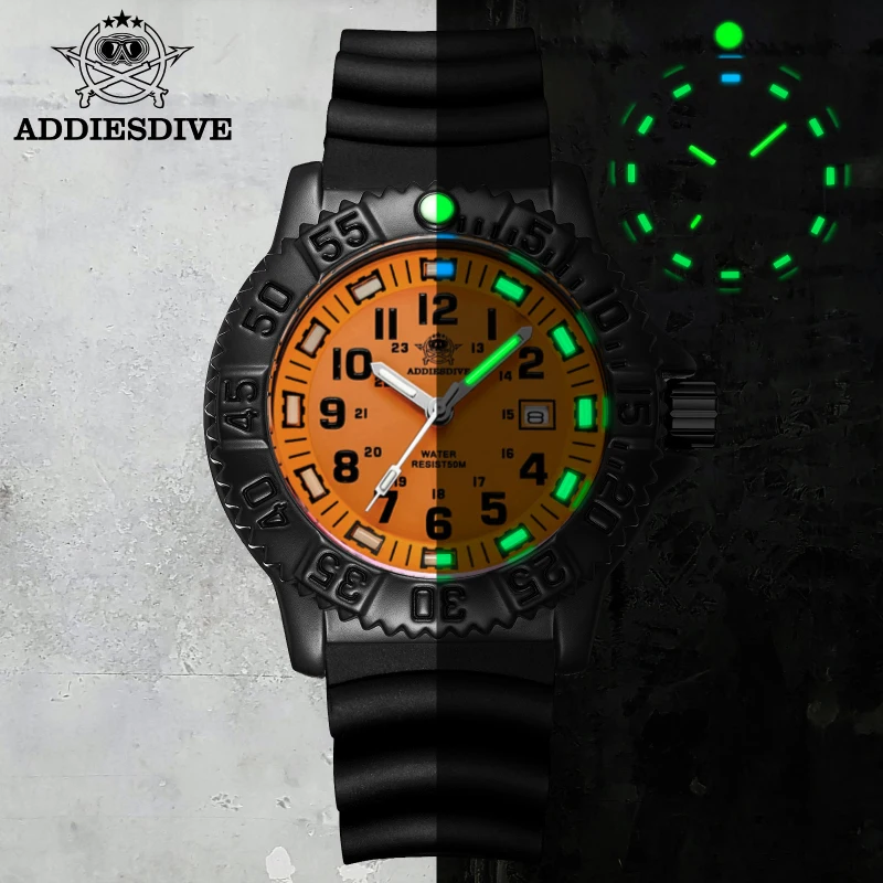 

Addies Men Military Outdoor gear Watch 50m Waterproof Luminous Wristwatch relogios masculino Sport stainless steel Men's watches